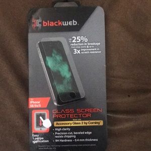 FINAL PRICE! BNWT Blackweb Glass Screen Protector for Iphone SE/5s/5